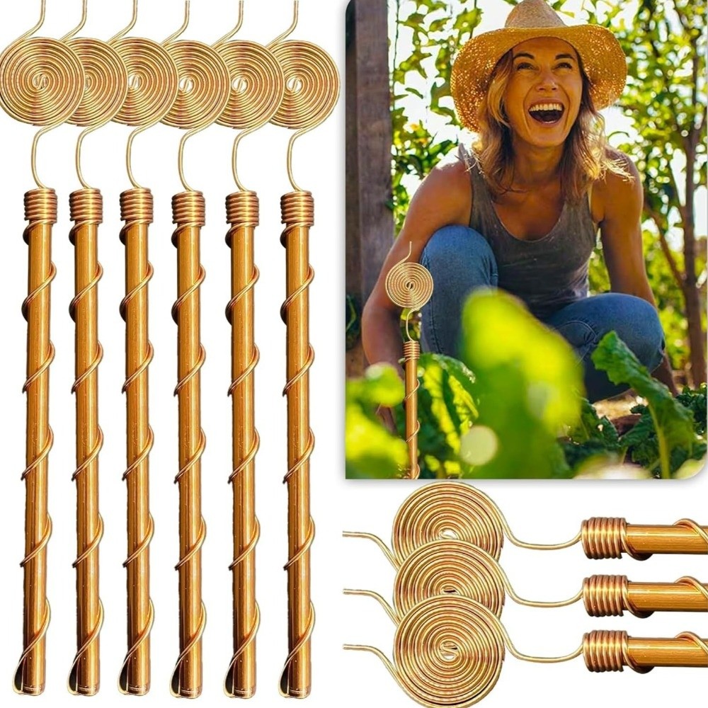 Copper Wire Roll - Spiralförmige Elektrokultur-Pflanzenstäbe Langlebige Flexible Kupferdraht-Spiralstäbe Gartenstäbe